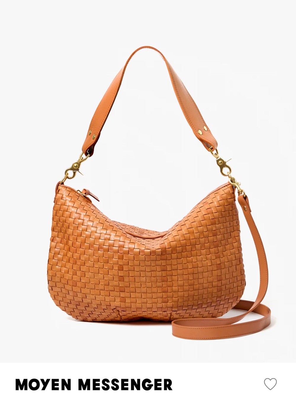 Clare V. Moyen Messenger in Natural Woven Checker